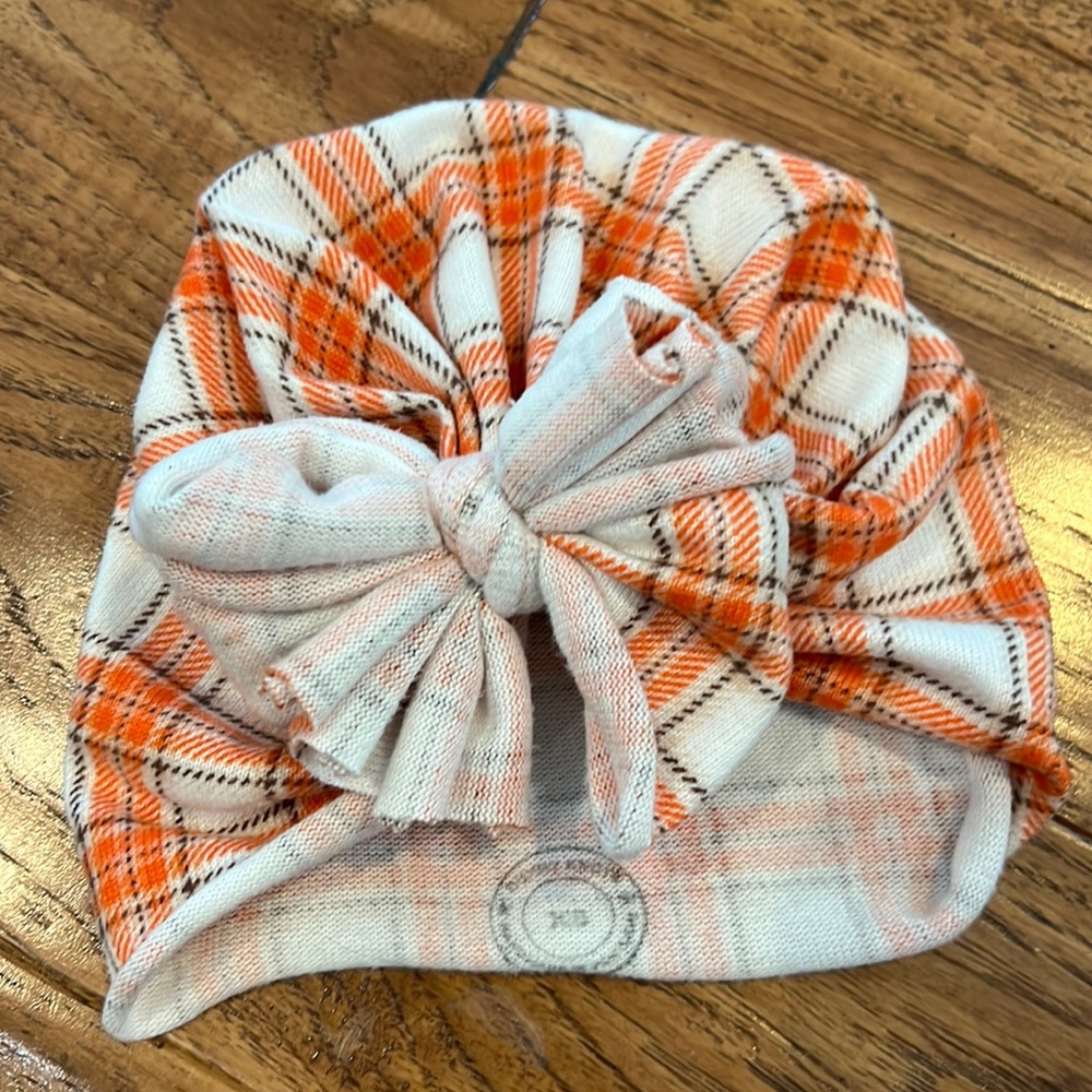 Bunny knots xs bow headband fall plaid headwrap